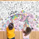 Pôster para colorir Nicime Unicorn Rainbow 110x80cm com foto