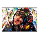 Pôster pintando grafite colorido de chimpanzé 40x60cm Pôster pintando grafite colorido de chimpanzé 40x60cm