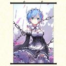 Pôster Scroll de pintura de parede Re Zero Rem 40x60cm Pôster Scroll de pintura de parede Re Zero Rem 40x60cm