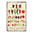 Pôster vintage de metal para decoração de parede Chili Pepper 20x30cm de ferro