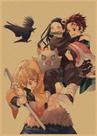 Pôster vintage Demon Slayer Kimetsu no Yaiba 20x30 cm