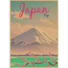 Pôster vintage japonês Mount Fuji Retro Anime 30x42cm