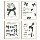 Pôsteres de decoração de parede LARTSFRO Coquette Black Bow Bible