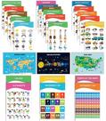 Pôsteres Educativos Laminados para Escola, Pack 25 un., Mapas EUA e Mundo, Sistema Solar, Matemática e Mais, Decoração - Traceease