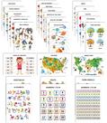 Pôsteres Educativos Laminados para Escola Primária, Pacote com 25 - Mapas, Sistema Solar, Matemática e Mais - Decoração de Sala - Traceease