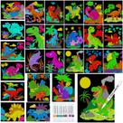 Pôsteres para colorir Zhanmai Back to School Dinosaur com canetas