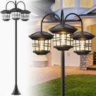 Postes de iluminação solar PARTPHONER 193 cm, 3 cabeças, impermeáveis