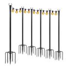 Postes para Luzes de Cordão Fussion, Kit com 6, Metal, para Área Externa, Ajustáveis