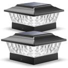 Postes solares SideInlar 12 LED, 4 modos, pacote com 2, preto Postes solares SideInlar 12 LED, 4 modos, pacote com 2, preto