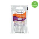 Pote 1.000ml Retangular Transparente com tampa Cristalcopo com 25 unidades