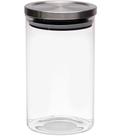 Pote 1 Litro 17,5cm Vidro Hermético Com Tampa Inox