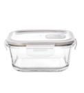 Pote 320ml 12x12x5,8 cm Hermético Quadrado Em Vidro Borossilicato Com Tampa