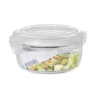 Pote 950ml Vidro Redondo Alimento Marmita Hermético 4 Trava