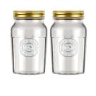 Pote Americano de vidro Vintage Retro Tampa Biscoito 1L 2 UN