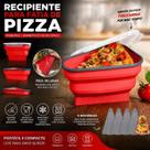 Pote Armazenamento Para Pizza Recipiente Expansível Silicone 5 Fatias
