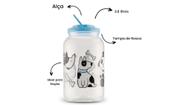 Pote Azul Armazenador 3,6L Porta Guarda Ração Com Alça Gato Cachorro Dispenser Pet Tampa Portátil