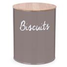 Pote Biscuits Porta Condimentos Lata de Biscoito com Tampa de Bambu Haus Concept Canister Warm Gray