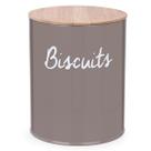 Pote Biscuits Porta Condimentos Lata de Biscoito com Tampa de Bambu Haus Concept Canister Warm Gray