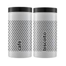 Pote Branco para Biscoito e Café com Tampa Preta 1 Litro