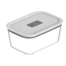 Pote C/ Tampa 1200ml Fresh Lock Hermético Vidro Transparente Marmita Microondas Geladeira Alimento Fitness - Ou