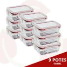 Pote Canelado Vidro 640ml Marmita Fit Resistente 9 Unidades