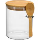 POTE COLHER E TAMPA DE BAMBU BOROSSILICATO 750ml 12x10cm TRANSPARENTE