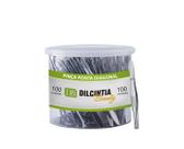 Pote com 100 Pinças para Sobrancelhas Ponta Reta - Dilcintia PT-51102-S