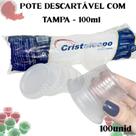 Pote com tampa 100ml para gelatina, doces, frutas 100 unid