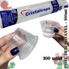 Pote com tampa 100ml para gelatina, doces, frutas 100 unid