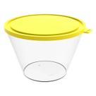 Pote com Tampa 3,8L Redondo Crippa Porta Mantimentos Transparente e Amarelo Plástico