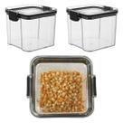 Pote Conserva Hermetico Kit 2 Uni Organizaçao Tempero Alimento Veda Tampa Acrilico Transparente Cozinha Armario Multiuso