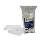 Pote de 500ml Retangular Translúcido com sobretampa Elevada Copaza com 25 unidades