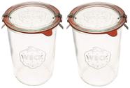 Pote de Armazenamento de Alimentos WECK 3/4 L Conjunto de 2 de Vidro Hermético