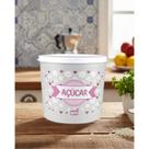 Pote de Armazenamento Floral Cinza Hermético Linha Daisy 2L