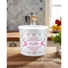Pote de Armazenamento Floral Cinza Hermético Linha Daisy 2L