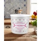 Pote de Armazenamento Floral Cinza Hermético Linha Daisy 2L