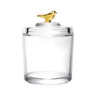 Pote De Cristal Gold Bird Pássaro Dourado Armazenamento Mesa