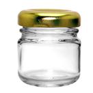 Pote de Geléia Redondo Dourado de Vidro