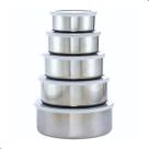 Pote de Inox Kit Conjunto Jogo Com Tampa 5 Peças Mantimentos