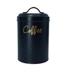 Pote De Mantimento Café Coffe Açúcar Luxo Tampa Aço Preto Pote De Mantimento Café Coffe Açúcar Luxo Tampa Aço Preto