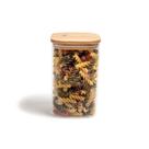 Pote de Mantimentos Quadrado Flat 1100ml Tampa Bambu - Oikos Pote de Mantimentos Quadrado Flat 1100ml Tampa Bambu - Oikos