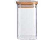 Pote de Mantimentos Quadrado Flat 250ml Tampa Bambu - Oikos