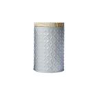 Pote de metal com relevo geométrico 420 ml - 12cm