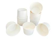 Pote de papel branco liso 240 ml biodegradavel 25 unidades