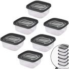 Pote de plástico Clic quadrado 1,1 litros com 6 unidades Plasutil ref.13865 Pote de plástico Clic quadrado 1,1 litros com 6 unidades Plasutil ref.13865