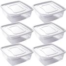 Pote de plástico Clic quadrado 6,6 litros branco 6 unidades Plasutil ref.2417 Pote de plástico Clic quadrado 6,6 litros branco 6 unidades Plasutil ref.2417