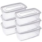 Pote de plástico Clic retangular 3 litros branco com 6 unidades Plasutil ref.2191