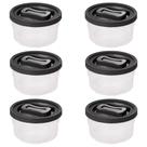 Pote de plástico Clic rosca 2 litros preto com 6 unidades Plasutil ref.13894