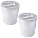Pote de plástico Clic rosca 7,6 litros branco com 2 unidades Plasutil ref.2836