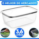 Pote De Plástico Com Tampa Para Alimentos 3,6 Litros Translúcido